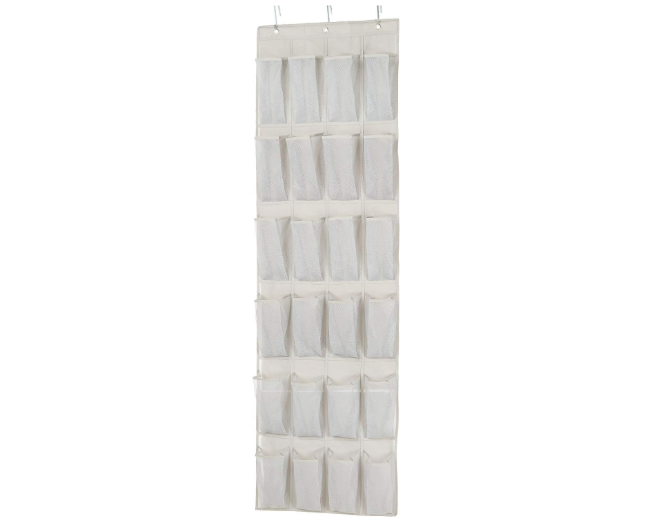 Amazon Basics 24 Medium Mesh Pocket Over-the-Door Hanging Shoe Organizer