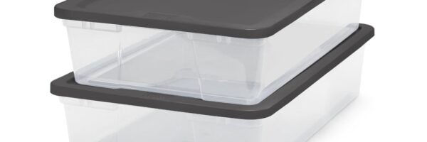 HOMZ Clear Plastic Storage Bins