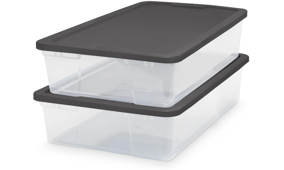 HOMZ Clear Plastic Storage Bins