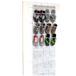 Simple Houseware 24 Pockets Clear Over the Door Shoe Organizer