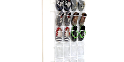Simple Houseware 24 Pockets Clear Over the Door Shoe Organizer