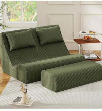 Snug Sofee Loveseat Floor Sofa with Ottoman