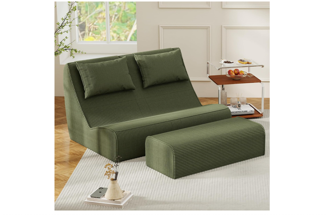 Snug Sofee Loveseat Floor Sofa with Ottoman
