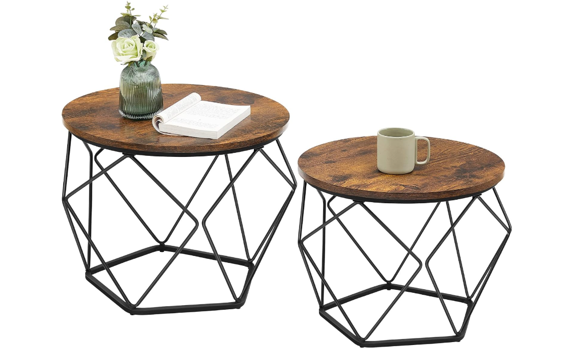 VASAGLE Small Round Coffee Table