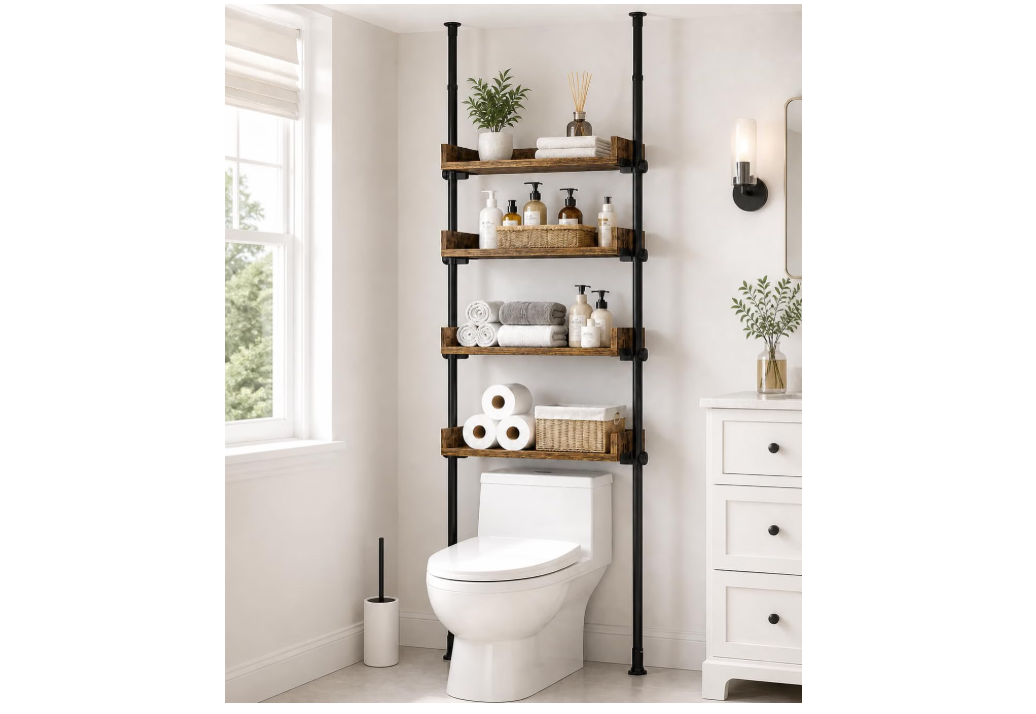 ALLZONE Tension Over The Toilet Storage