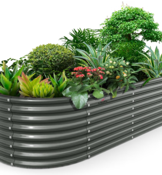 Anleolife Galvanized Raised Garden Bed