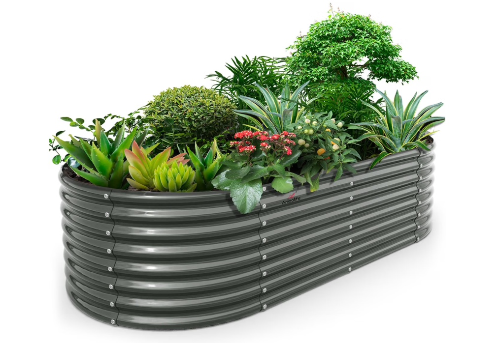 Anleolife Galvanized Raised Garden Bed