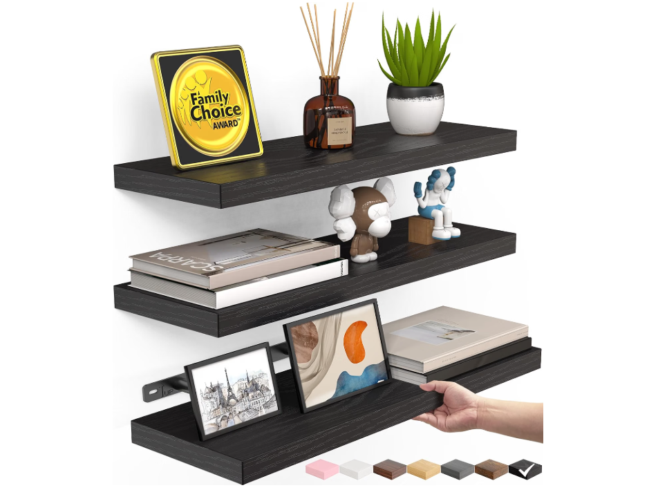BAYKA Black Floating Shelves