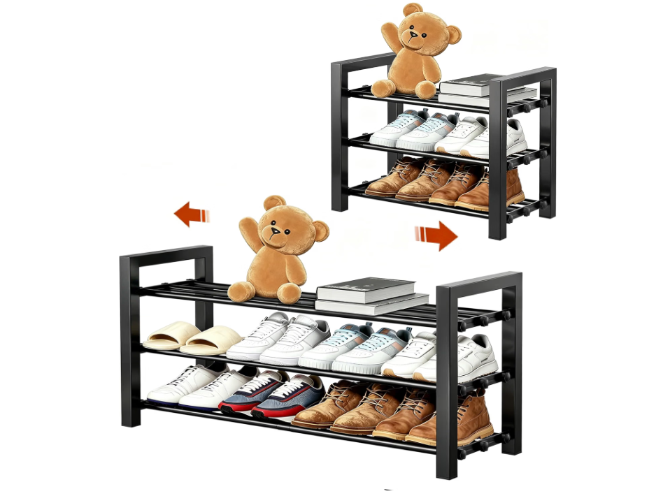 HDDTTZ 3-Tier Expandable Shoe Rack