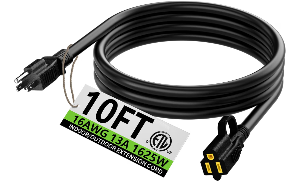HUANCHAIN Indoor Outdoor Black Extension Cord