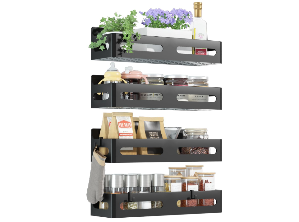 Sevenblue 4-Pack Magnetic Spice Rack for Refrigerator