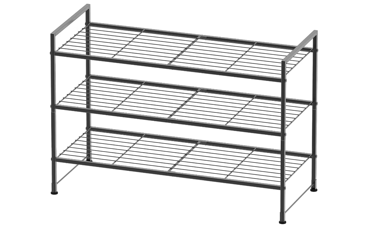 Simple Houseware 3-Tier Stackable Wired Grid Shoe Rack