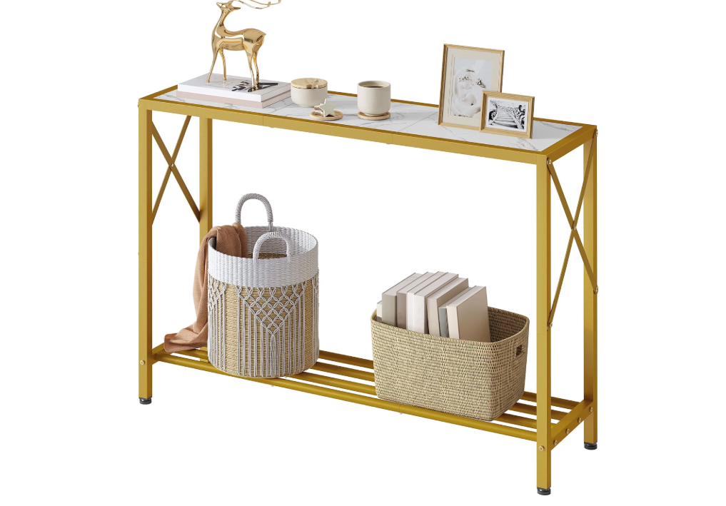 Tajsoon Entryway Gold Console Table