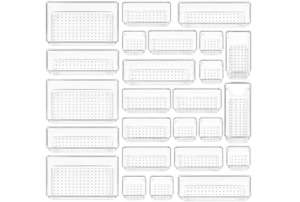 Vtopmart 25 PCS Clear Plastic Drawer Organizers Set