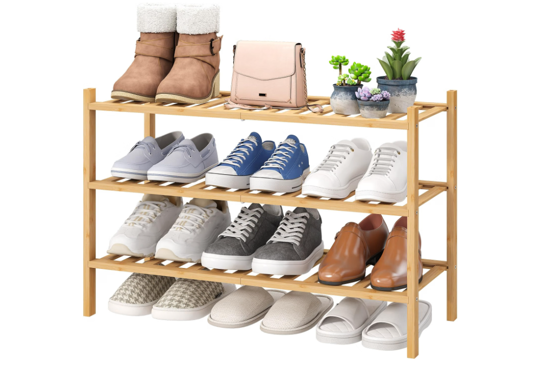 viewcare 3-Tier Free Standing Bamboo Shoe Rack