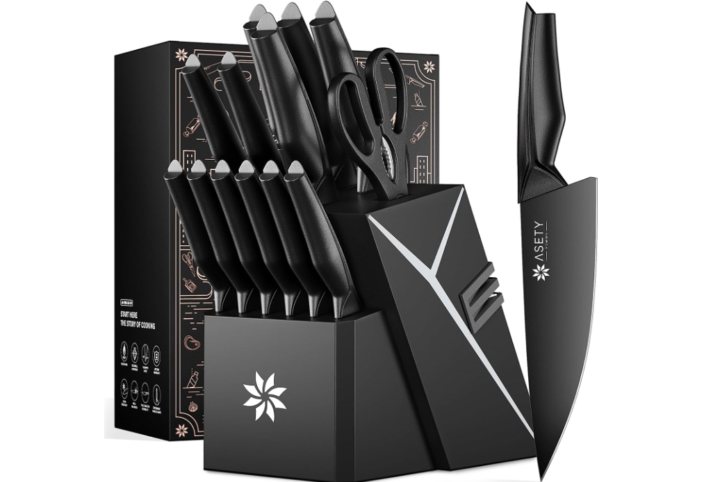 ASETY 15-Piece Knife Block Set