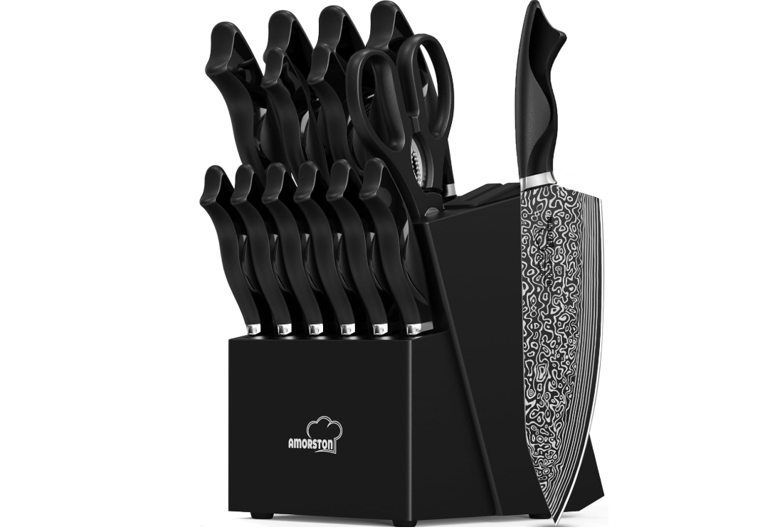 Amorston 15-Piece Knife Block Set
