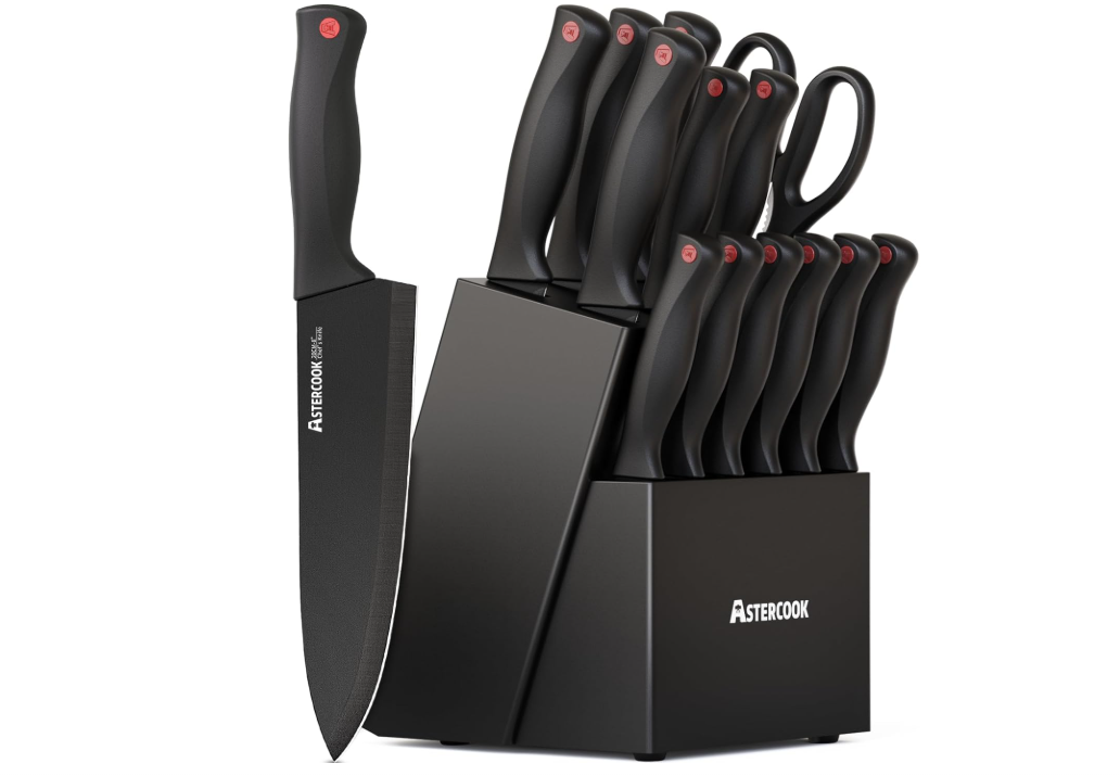 Astercook Knife Set for Kitchen with Block