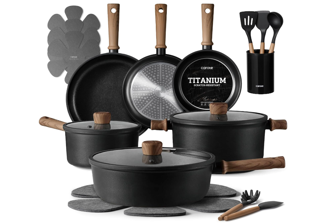 CAROTE 21-Piece Nonstick Cookware Set